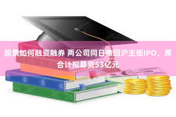 股票如何融资融券 两公司同日撤回沪主板IPO，原合计拟募资53亿元