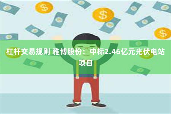杠杆交易规则 雅博股份：中标2.46亿元光伏电站项目