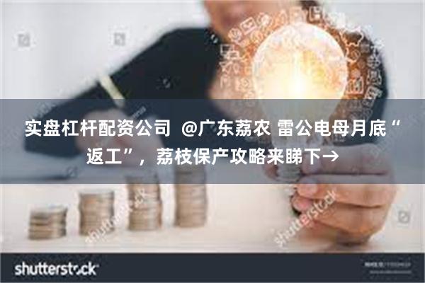 实盘杠杆配资公司  @广东荔农 雷公电母月底“返工”，荔枝保产攻略来睇下→