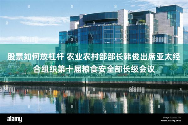 股票如何放杠杆 农业农村部部长韩俊出席亚太经合组织第十届粮食安全部长级会议